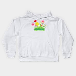 botanical flowers on the theme of ecology and climate conservation Kids Hoodie